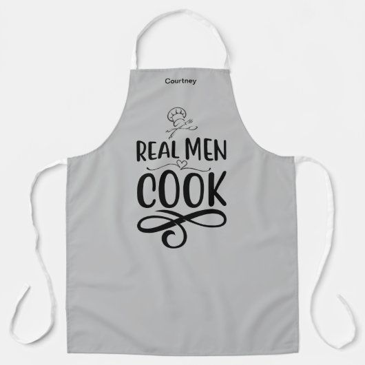 Tablier "Real Men Cook" personnalisé (Recto)
