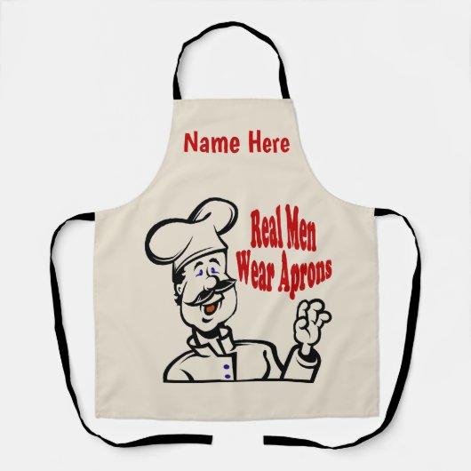 Tablier Real Men Wear Aprons - ajouter du texte, Apron (Recto)