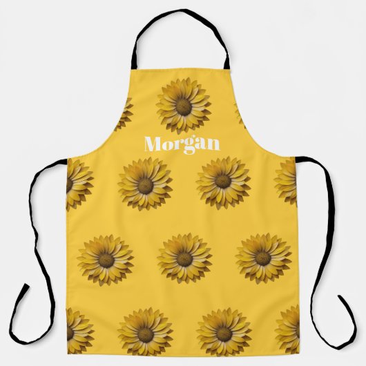 Tablier Realistic Minimal Sunflower Pattern Custom Apron (Recto)
