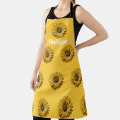 Tablier Realistic Minimal Sunflower Pattern Custom Apron (Insitu)