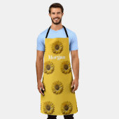 Tablier Realistic Minimal Sunflower Pattern Custom Apron (Porté)