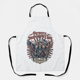 Tablier Reaper Chrome Patriotique Squelette de Patriote So