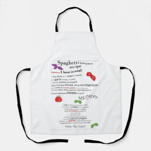 Tablier Recette de Bologne Spaghetti humoristique Apron