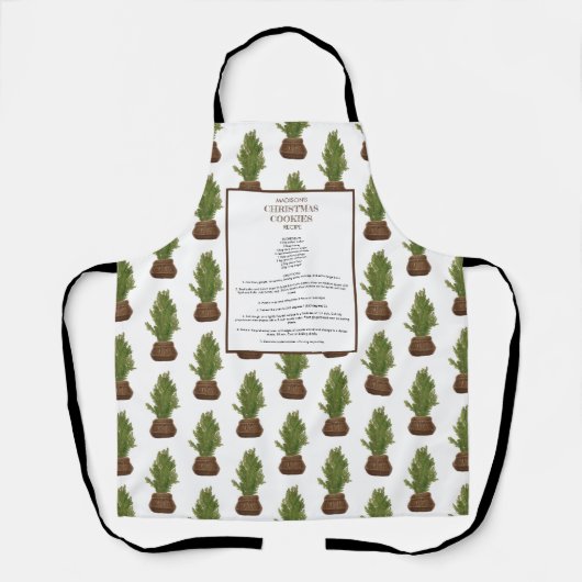 Tablier Recette familiale Arbre de Noël Garde de vacances (Recto)