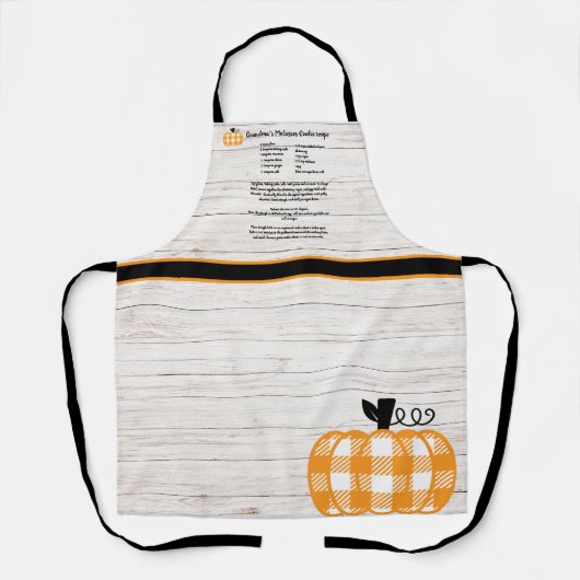 Tablier Recette keepsaké automne plaid orange citrouille b (Recto)