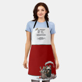 Tablier Recette Keepsaké rouge Noël Vintage Père Noël (Porté)