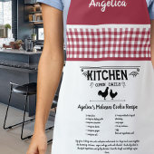 Tablier Recette personnalisée Rouge Blanc Farmhouse Buffal