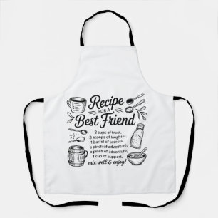 Tablier Recette pour une citation d'amitié de cuisine de m