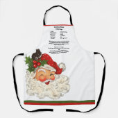 Tablier Recette souvenir Noël Vintage Père Noël (Recto)