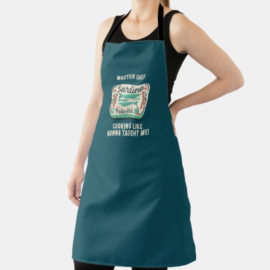 Tablier Recettes de Sardine Whimsical Nonna Master Chef (Insitu)