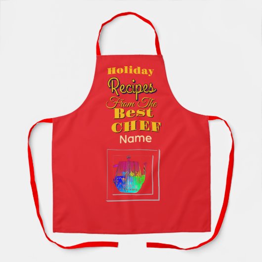 Tablier Recettes du meilleur chef Pot à café rouge (Recto)