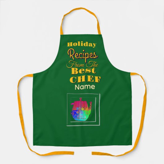 Tablier Recettes du meilleur chef Pot à café vert (Recto)
