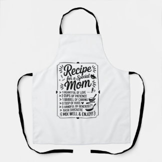 Tablier Recipe for Mom Kitchen Love, Care & Warmth Quote