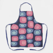 Tablier Rectangles organiques rétro bleu et rose (Recto)