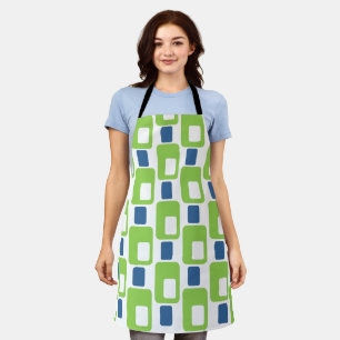 Tablier Rectangles verte et bleue de chaux