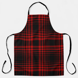 Tablier Red and black tartan plaid Scottish seamless patte