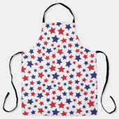 Tablier Red and Blue Stars, 4th of July, White Background (Recto)