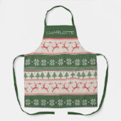 Tablier Red and Green Nordic Pattern Monogram (Recto)
