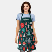 Tablier Red And Navy Mid Century Modern Christmas Pattern (Porté)