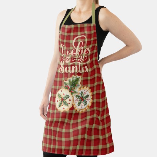 Tablier Red and Tan Plaid Cookies for Santa (Insitu)