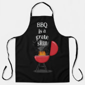 Tablier Red Barbecue Grill On Fire With Fun Text (Recto)