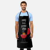 Tablier Red Barbecue Grill On Fire With Fun Text (Porté)