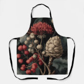 Tablier Red Berries and Exotic Seed Pods on Black (Recto)