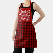 Tablier Red Black Plaid Motif Christmas Baking Crew (Insitu)