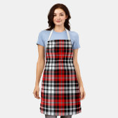 Tablier Red Black White Plaid Tartan Pattern Design  (Porté)