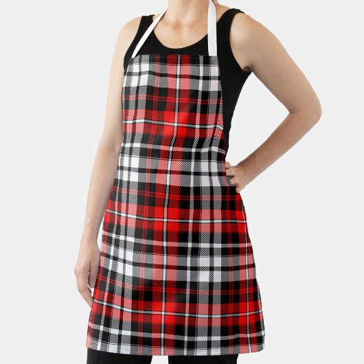 Tablier Red Black White Plaid Tartan Pattern Design 