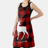 Tablier Red Buffalo Plaid & Deer | Nom personnel Cadeau (Insitu)