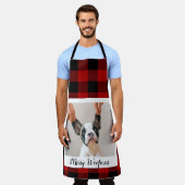 Tablier Red Buffalo Plaid & Joyeux Woofmas Avec Photo Chie (Porté)
