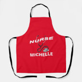 Tablier Red Custom Name Nurse Apron (Recto)