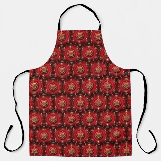 Tablier Red Decorative Ornaments Holiday Apron (Recto)
