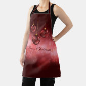 Tablier Red Festive Baubles de Noël sur Red Bokeh (Insitu)