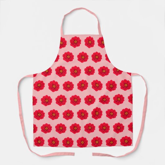 Tablier Red Flower Seamless Pattern Apron (Recto)