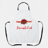 Tablier Red Flowers Favorite Cook (Recto)