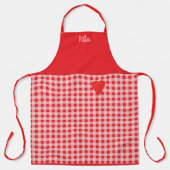 Tablier Red Gingham trimmed in Red Country Style (Recto)