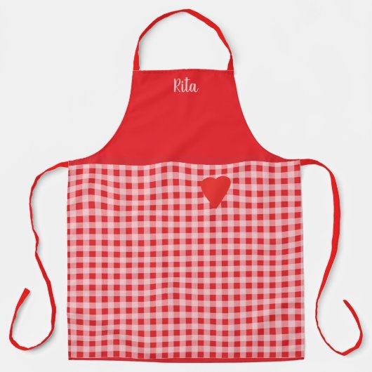 Tablier Red Gingham trimmed in Red Country Style (Recto)