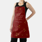 Tablier Red & Gold Snowflakes Christmas  (Insitu)