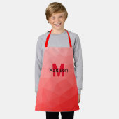 Tablier Red gradient geometric mesh pattern Monogram (Porté)