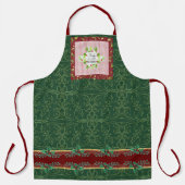 Tablier Red Green Holly Gold Baby Cold Outdoor Typographie (Recto)