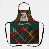 Tablier Red Green Plaid et Afghan Hound Chien Noël (Recto)