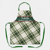 Tablier Red Green Tartan Plaid Personalized Christmas Apr (Recto)
