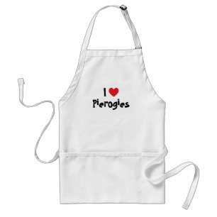 Tablier Red Heart Personnalisable I Love Pierogies