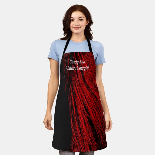 Tablier Red Horse Mane Abstrait Apron (Porté)