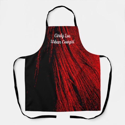 Tablier Red Horse Mane Abstrait Apron (Recto)