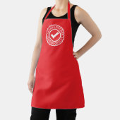 Tablier Red kitchen apron with chef's name in the logo (Insitu)