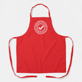 Tablier Red kitchen apron with chef's name in the logo (Recto)