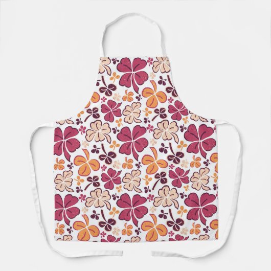 Tablier Red Lucky Shamrock Clover St Patrick`s Day Apro (Recto)